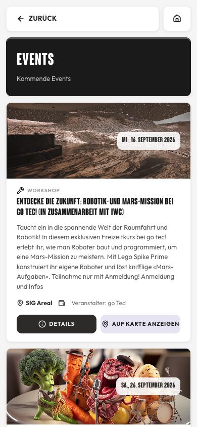 Aktueller SIG-App-Screenshot: Was findet hier statt?