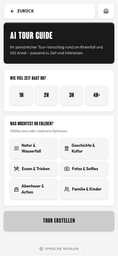 Aktueller SIG-App-Screenshot: Ein Plan für den Aufenthalt.